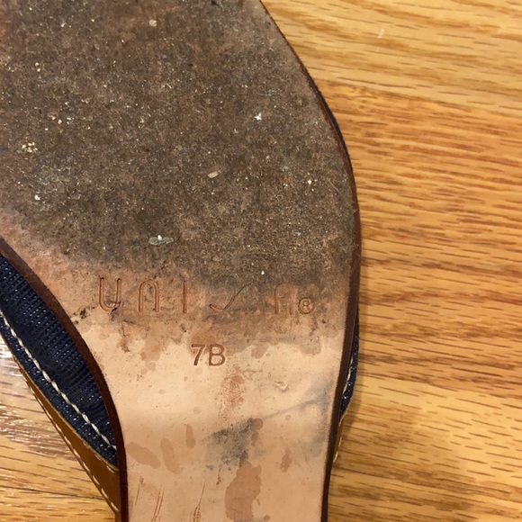 Unisa Vintage Brown & Jean Contrast Stitched Heels - Picture 10 of 13